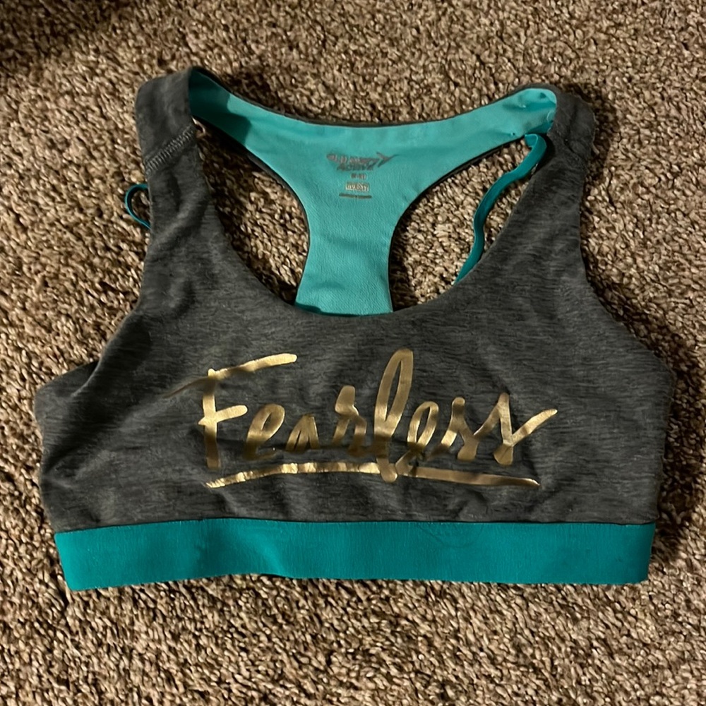 Old navy teal and gray bra top.